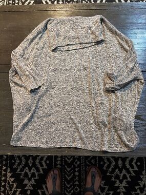 finn & clover Gray Marled Long-Sleeve Pullover